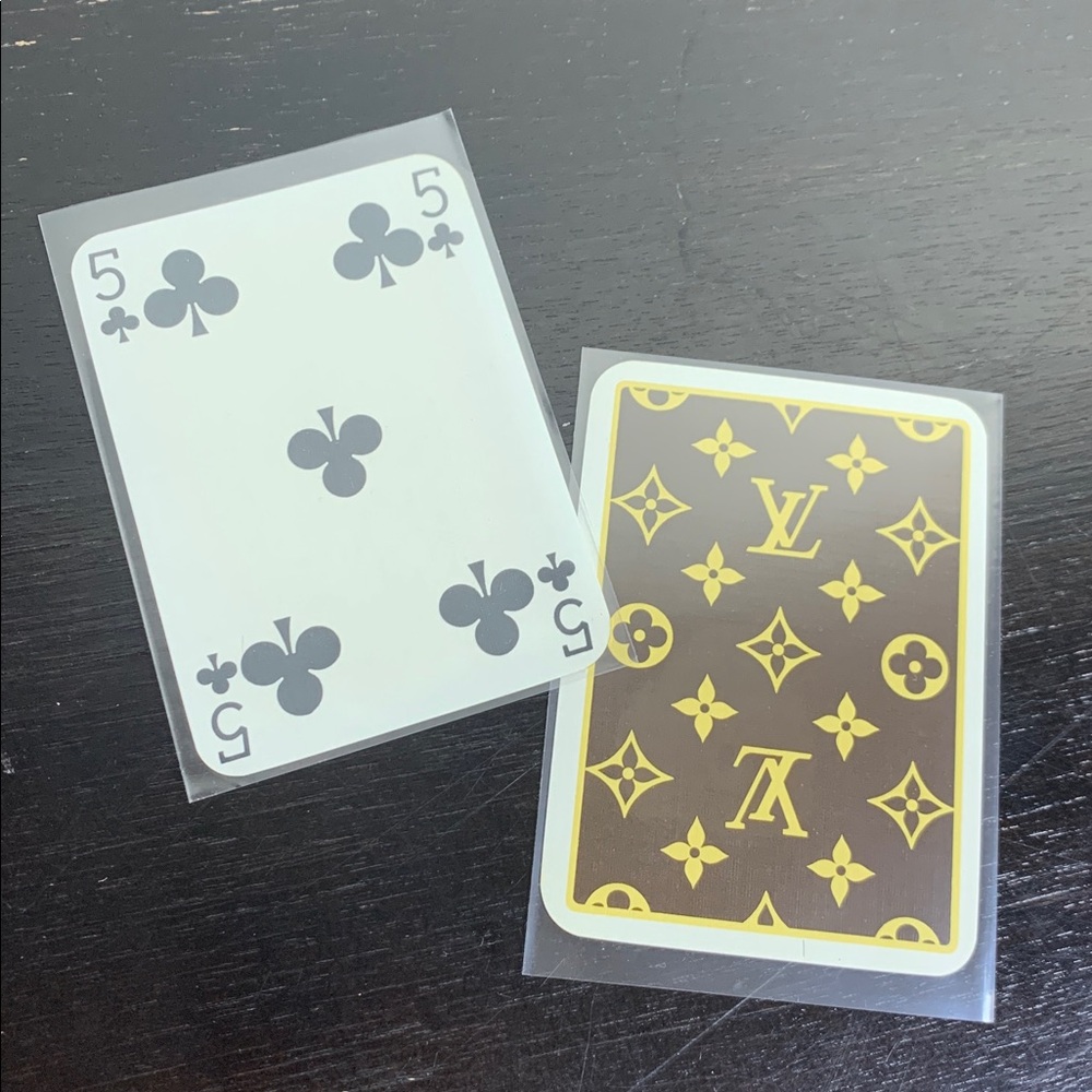 Louis Vuitton “5♣️” Collector Classic Brown Tan Monogram Playing Card